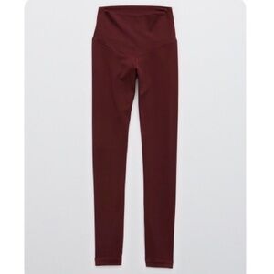 Aerie Maroon Real Me 7/8 High-Rise Long Inseam Leggings